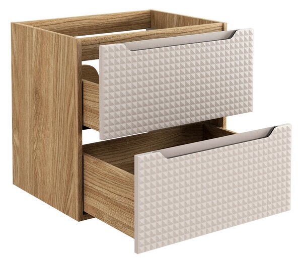 Comad Koupelnová sestava Luxor Beige 90 cm s umyvadlem a skříňkami béžová/dub olejovaný
