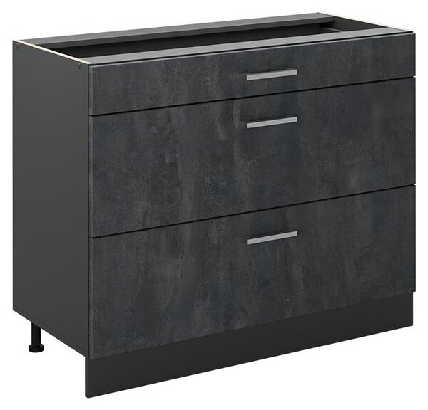 Spodní skříňka kuchyňské linky Vicco R-Line Černý beton/Antracit 100 cm bez pracovní desky, Model 71578