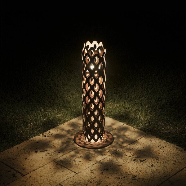 Slamp LED osvětlení cesty Charlotte, cortenová ocel, výška 63 cm, IP65, Hnědá / rez, Nerezová ocel, Design