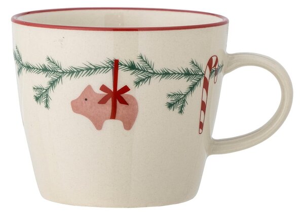 Krémový kameninový hrnek s vánočním motivem 380 ml Yule – Bloomingville