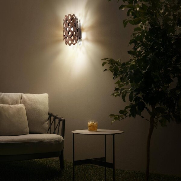 Slamp Venkovní nástěnné svítidlo Charlotte, cortenová ocel, výška 28 cm, IP65, Hnědá / rez, Nerezová ocel, Design