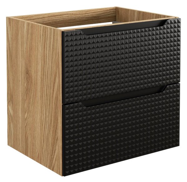 Comad Koupelnová sestava Luxor Black 90 cm s umyvadlem a skříňkami černá/dub olejovaný