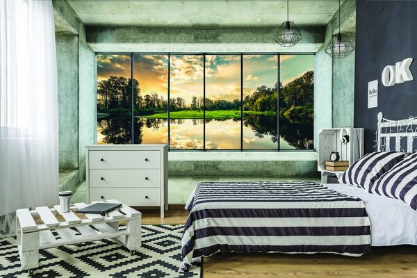 Fototapeta - Výhled na jezero (152,5x104 cm)