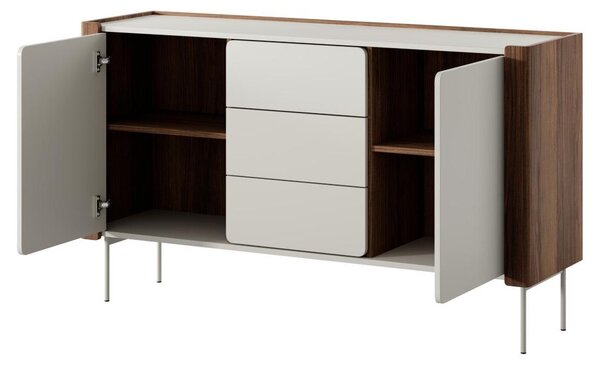 Komoda, velká, moderní, 154 cm, vhodná do obývacího pokoje nebo ložnice, barva: béžová