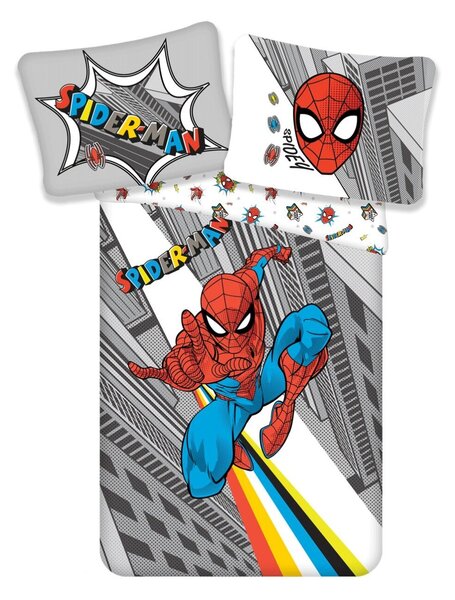 Dětské bavlněné povlečení s obrázkem Spidermana a jeho nepřátel. Název dezénu je Spider-man Pop. Rozměr povlečení je 140x200, 70x90 cm