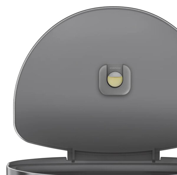 Pedálový odpadkový koš Simplehuman – 60 l, půlkulatý, kartáčovaná ocel, FPP, rám na sáčky