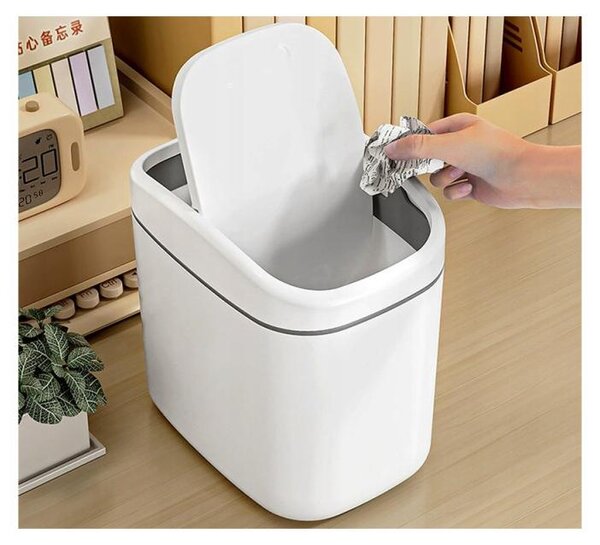 Verk 27674 Mini odpadkový koš s víkem 2 l, bílý