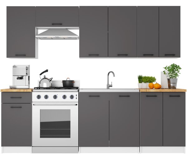 Ak furniture Závěsná kuchyňská skříňka OLIVIE 60x29 cm matná bílá/matná grafitově šedá