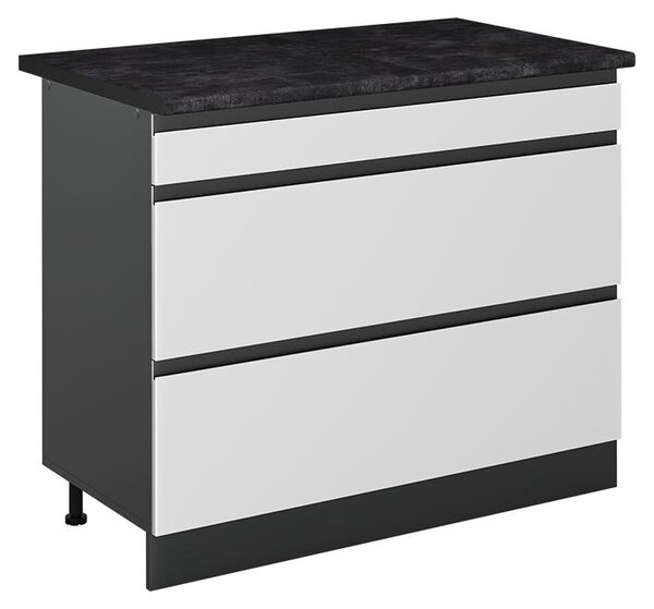Spodní skříňka kuchyňské linky Vicco R-Line Bílá/Antracit 100 cm pracovná doska antracitová, Model 71567
