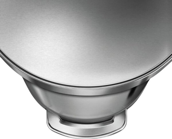 Pedálový odpadkový koš Simplehuman – 60 l, půlkulatý, kartáčovaná ocel, FPP, rám na sáčky