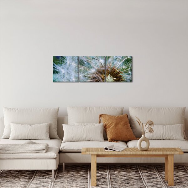 Obraz odkvetlé pampelišky (s hodinami) (90x30 cm)