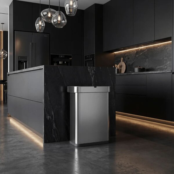 Simplehuman bezdotykový odpadkový koš SENSOR, 58 L, hlasové ovládání, nerezová ocel