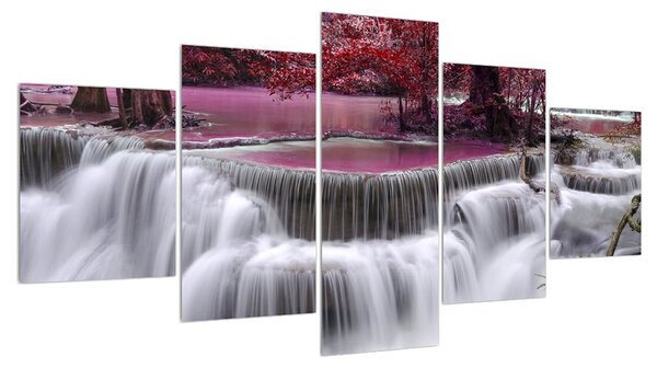 Obraz podzimních vodopádů (150x80 cm)