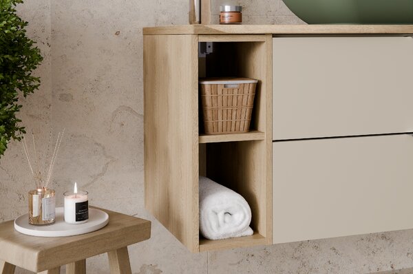 Comad Koupelnová skříňka pod deskové umyvadlo set Aster White 120 bílá/dub cremona