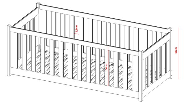 Lano Furniture Dětská postel s ohrádkou Koncept borovice Rozměr (cm): 80x160