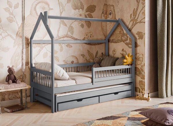 Lano Furniture Dětská rozkládací postel Pipa šedá Rozměr (cm): 80x160