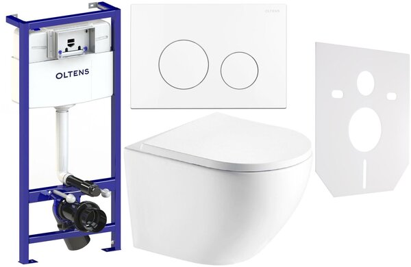 Sada WC mísa se sedátkem s pomalým sklápěním Hagser Beno HGR14000042, podomítkový WC modul Oltens Triberg 50001000, 57102000, HGR20000045, 49301000