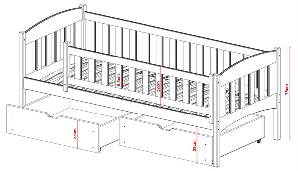Legno Dětská postel Gucio olivová Rozměr (cm): 80x160