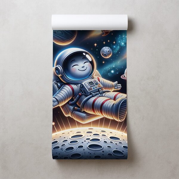 Fototapeta veselý astronaut mezi raketami
