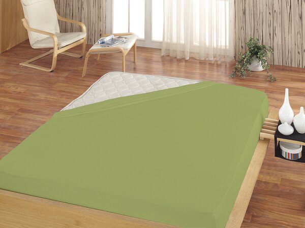 Prostěradlo Středně zelené FROTÉ PREMIUM Froté PREMIUM 90-100 x 200-220/30