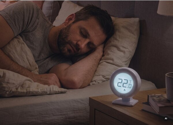 Pokojový manuální bezdrátový termostat 230V/16A 2xAA bílá
