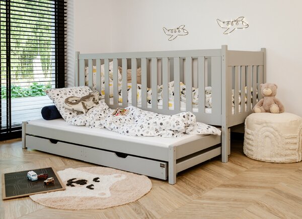 Legno Dětská rozkládací postel Karla šedá Rozměr (cm): 80x160