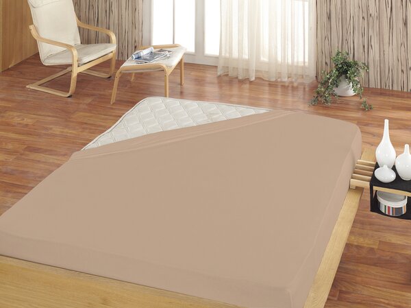 Prostěradlo Světle hnědé FROTÉ PREMIUM Froté PREMIUM 90-100 x 200-220/30