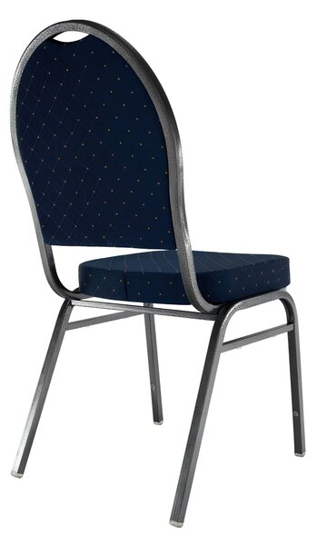 KONDELA Židle, stohovatelná, látka modrá/šedý rám, JEFF 3 NEW