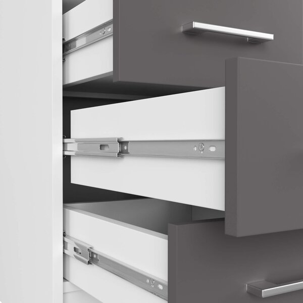 Ak furniture Volně stojící psací stůl Ana 124 cm bílý/grafitově šedý