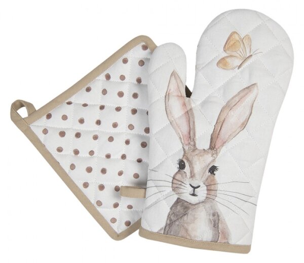 Kuchyňská chňapka s motivem králíků Rustic Easter Bunny – 18x30 cm