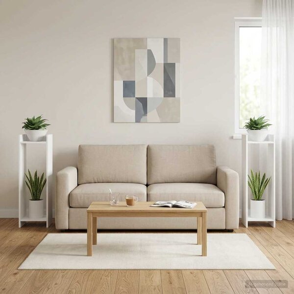 Stojan na rostliny 2 ks Bílý 30 x 30 x 100 cm Dřevěný materiál