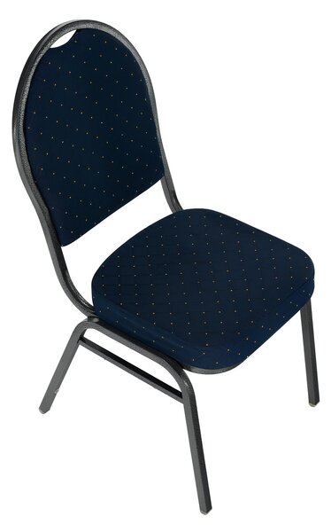 KONDELA Židle, stohovatelná, látka modrá/šedý rám, JEFF 3 NEW
