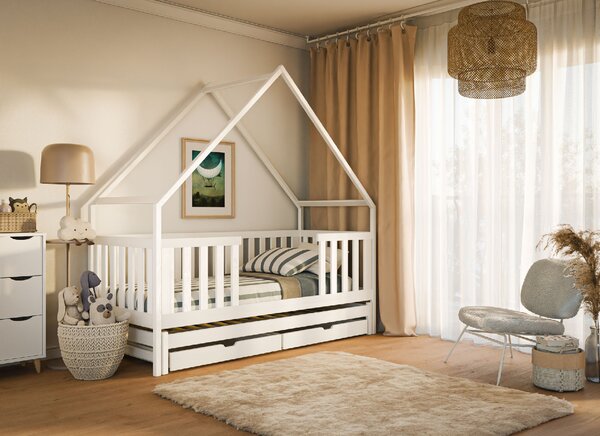 Lano Furniture Dětská rozkládací postel Magda bílá Rozměr (cm): 80x180