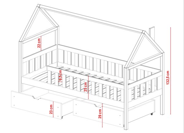 Legno Dětská postýlka Demi šedá Rozměr (cm): 80x160