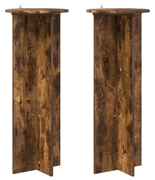 Stojan na rostliny 2 pcs Kouřový dub Ø40 x 100 cm