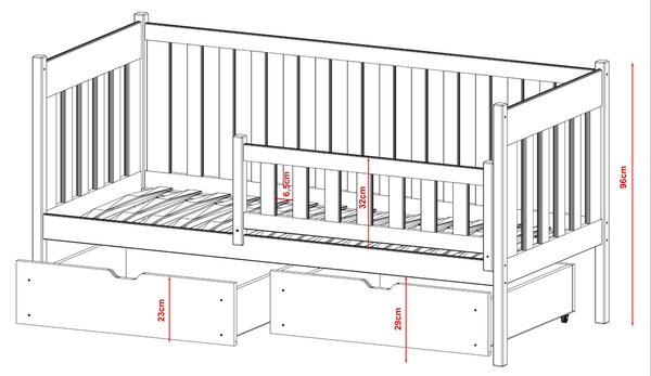 Legno Dětská postel Alice borovice Rozměr (cm): 80x160