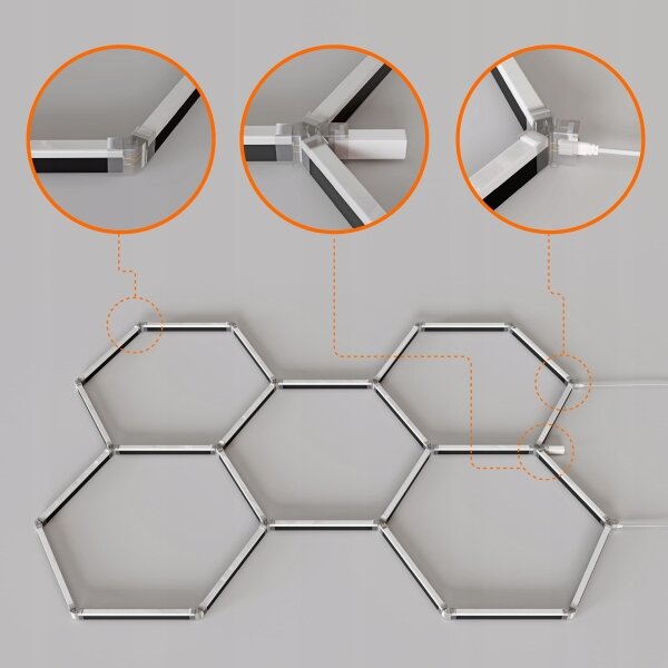 LED RGBW Stm stropní svítidlo HEXAGON LED/144W/85-265V 7000K CRI 90 IP54 bílá+DO