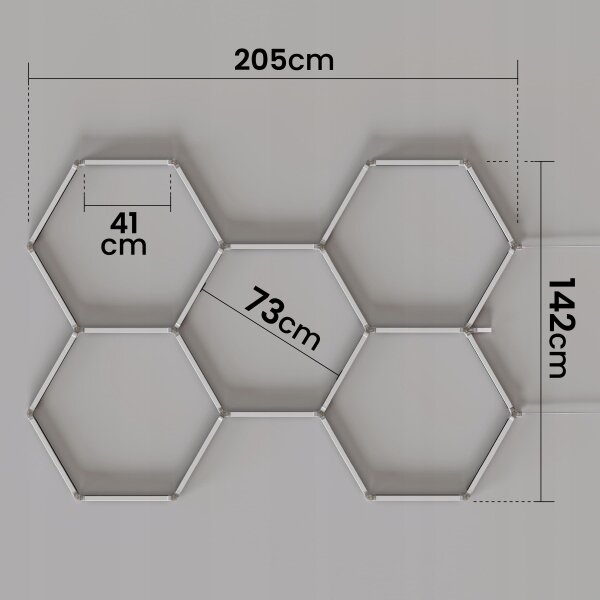 LED RGBW Stm stropní svítidlo HEXAGON LED/144W/85-265V 7000K CRI 90 IP54 bílá+DO