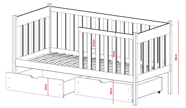 Legno Dětská postel Alice borovice Rozměr (cm): 80x160