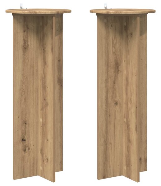 Stojan na rostliny 2 ks Dub artisan Ø40 x 100 cm