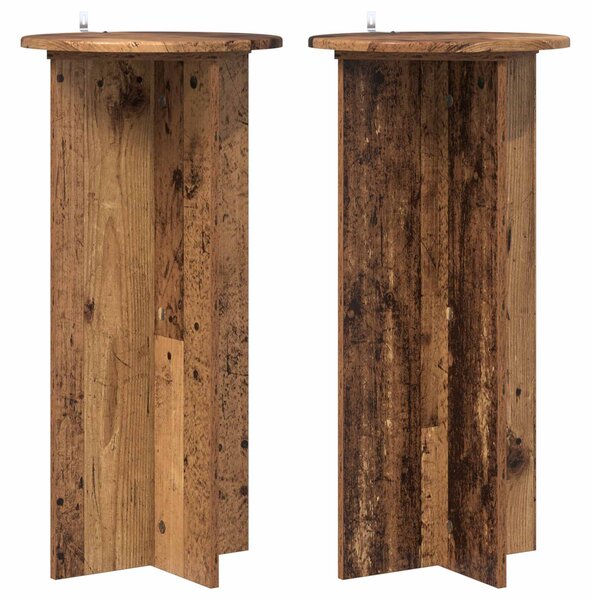 Stojan na rostliny 2 pcs Staré dřevo 40 x 40 x 80 cm