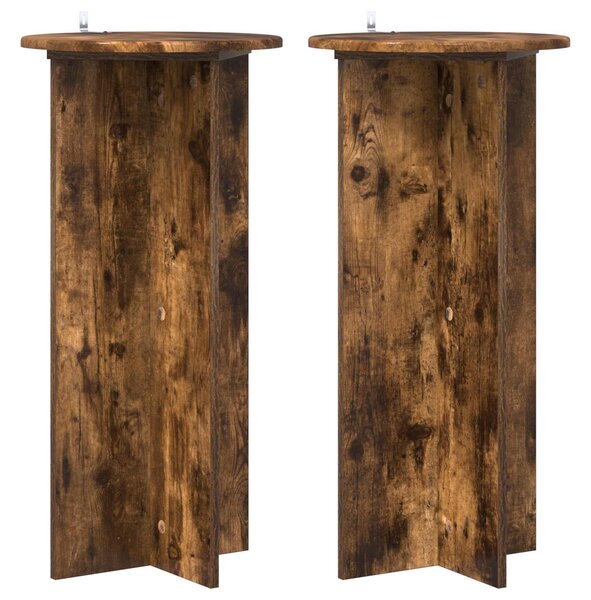 Stojan na rostliny 2 pcs Kouřový dub 40 x 40 x 80 cm