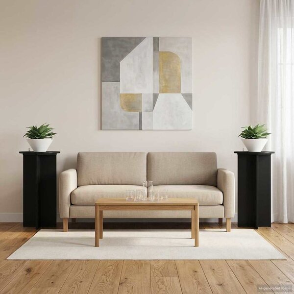 Stojan na rostliny 2 pcs Černá 40 x 40 x 80 cm Kompozitní dřevo