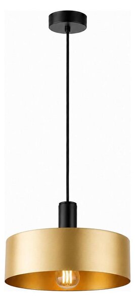 Lustr na lanku HAKI 1xE27/60W/230V zlatá/černá