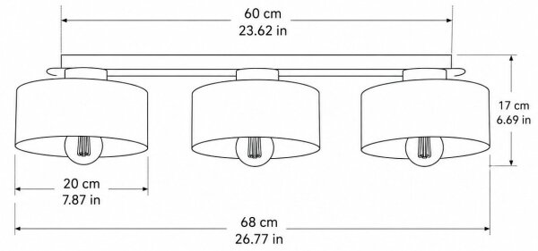 Stropní svítidlo IGNIA 3xE27/60W/230V hnědá/zlatá