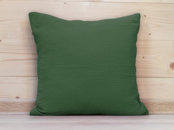 Biante Mušelínový povlak na polštář MSN-011 Lesní zelená 50 x 60 cm