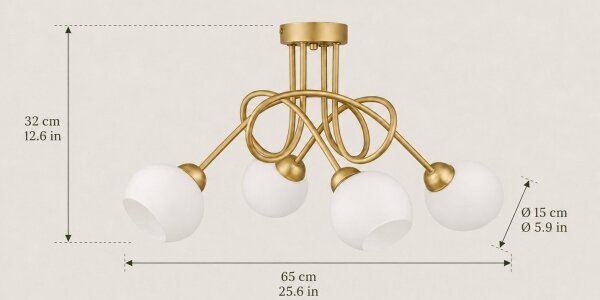 Přísazený lustr BAROC 4xE14/40W/230V zlatá