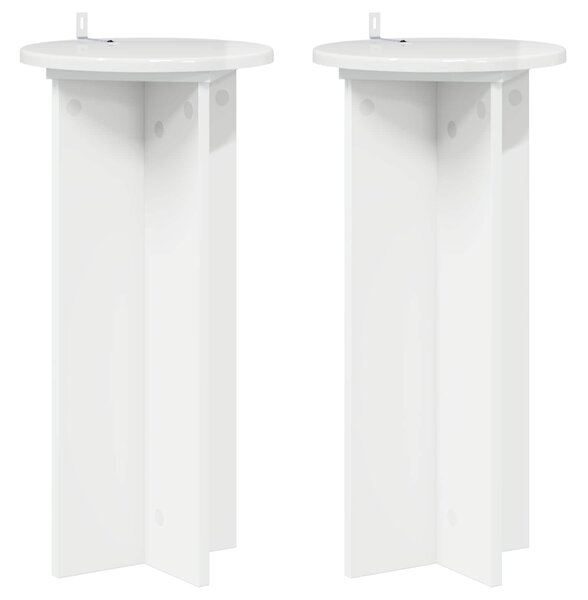 Stojan na rostliny 2 pcs Bílá s vysokým leskem Kompozitní dřevo