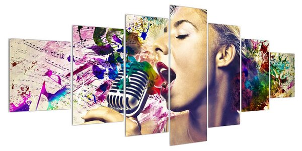 Moderní obraz zpěvačky (210x100 cm)