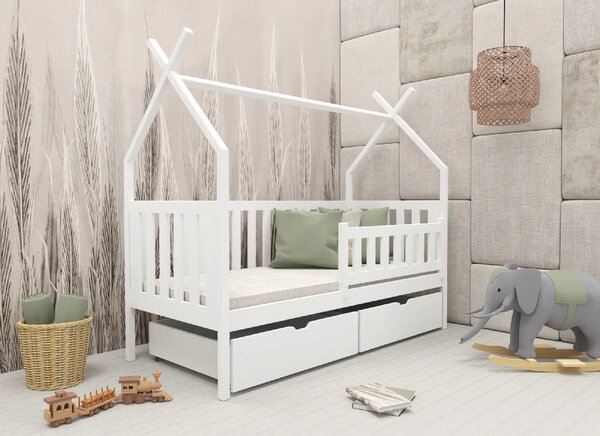 Lano Furniture Dětská postel ve tvaru stanu Šimon bílá Rozměr (cm): 80x160